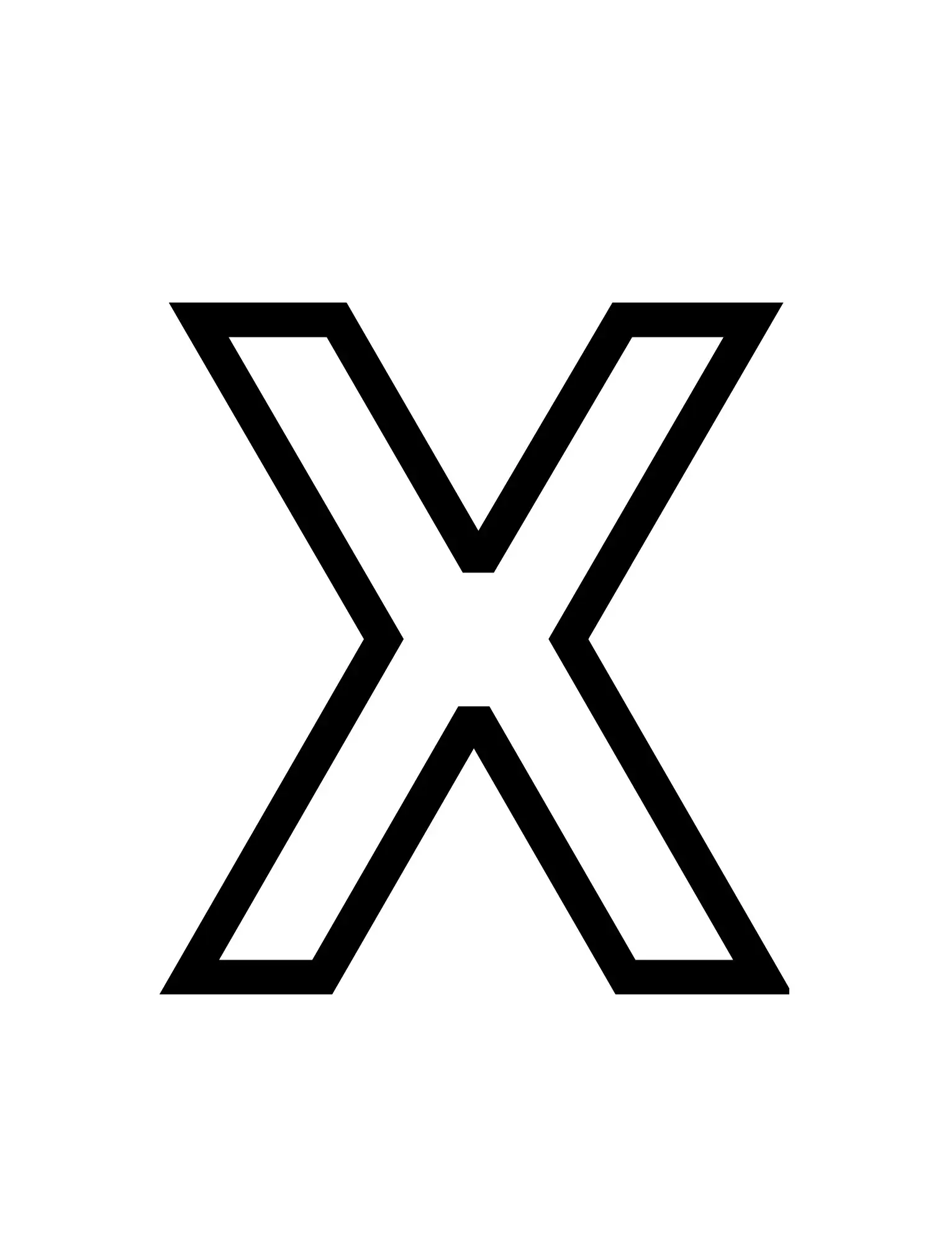 Free Alphabet Capital Letter X Picture To Color In
