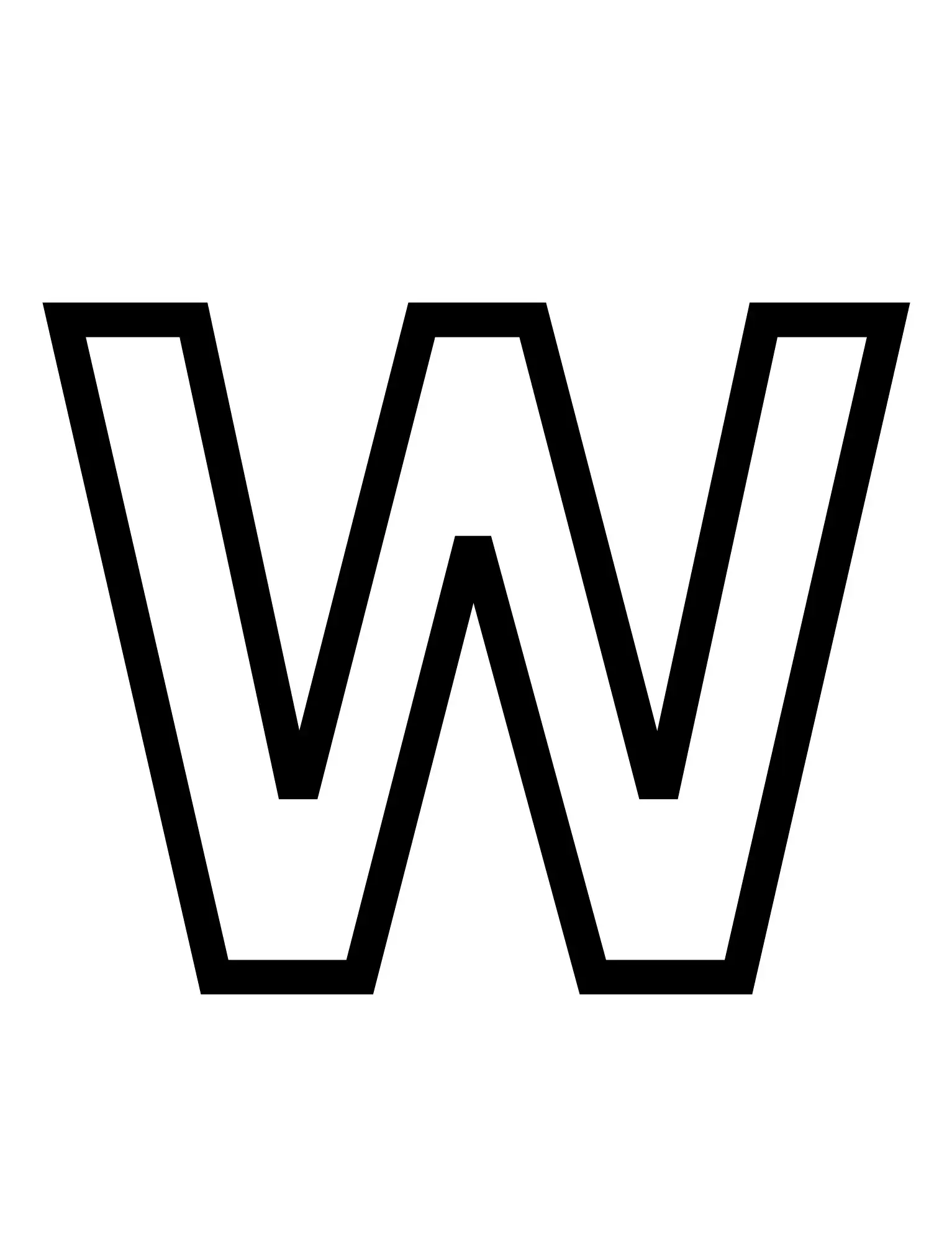 Free Alphabet Capital Letter W Picture To Color In