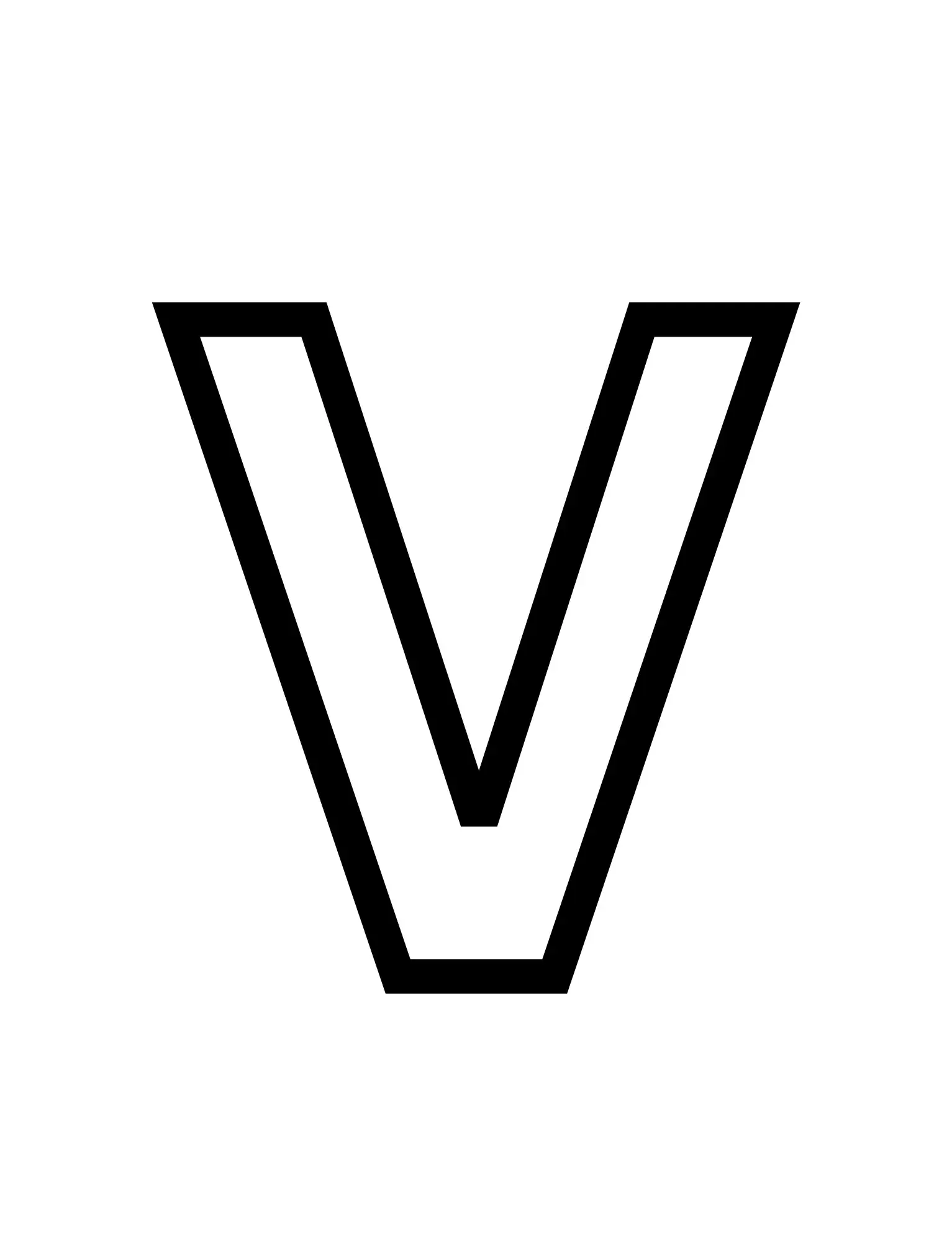 Free Alphabet Capital Letter V Picture To Color In