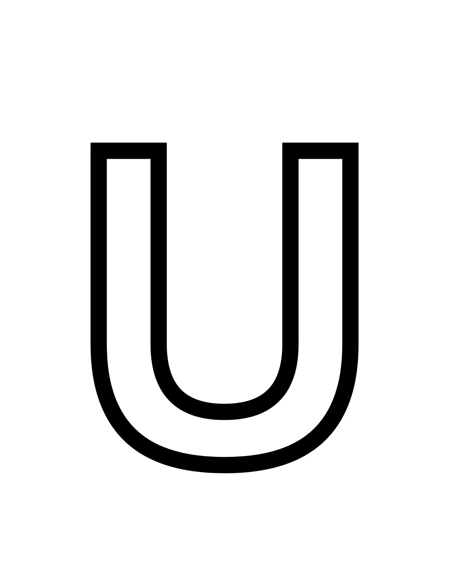 Free Alphabet Capital Letter U Picture To Color In