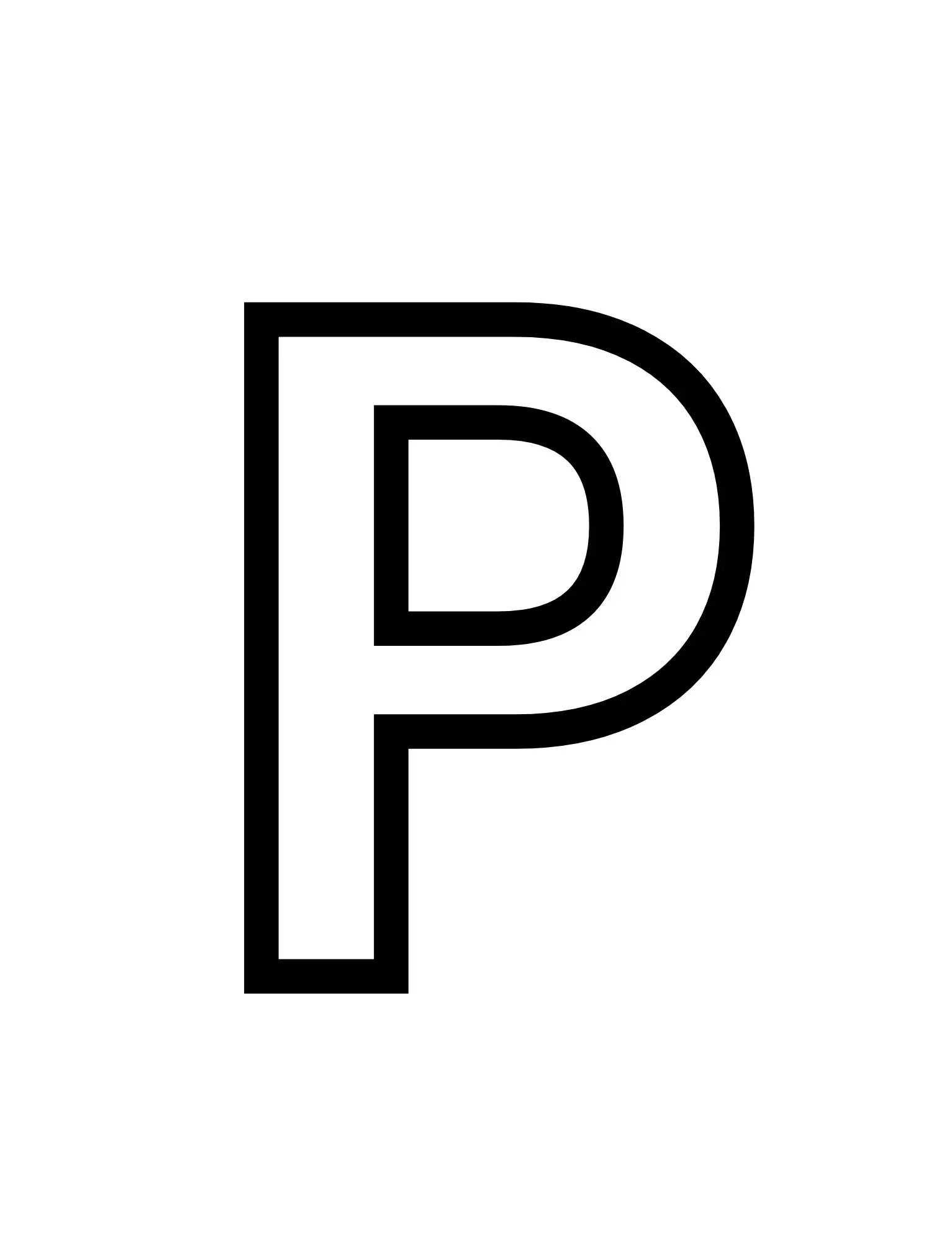 Free Alphabet Capital Letter P Picture To Color In