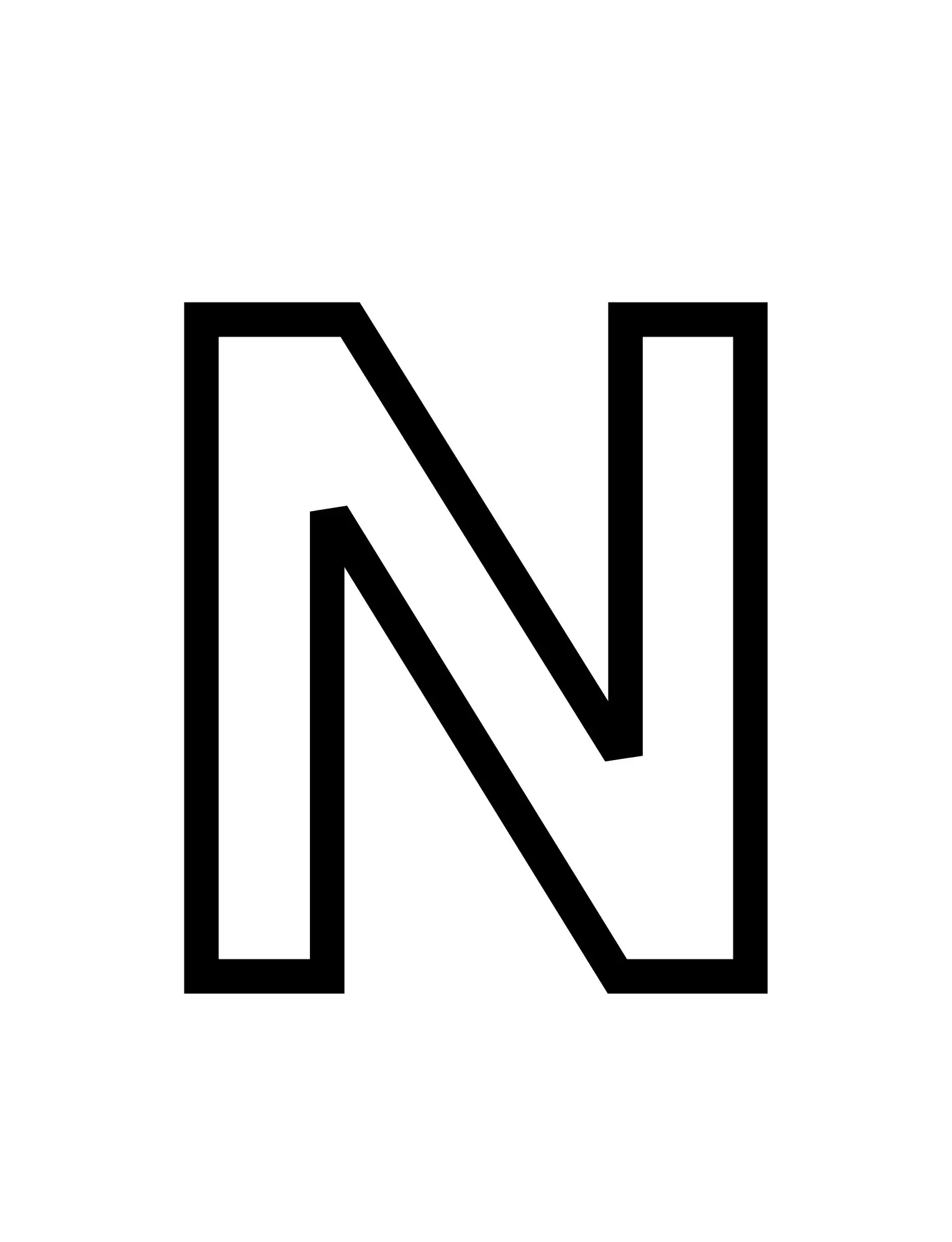 Free Alphabet Capital Letter N Picture To Color In