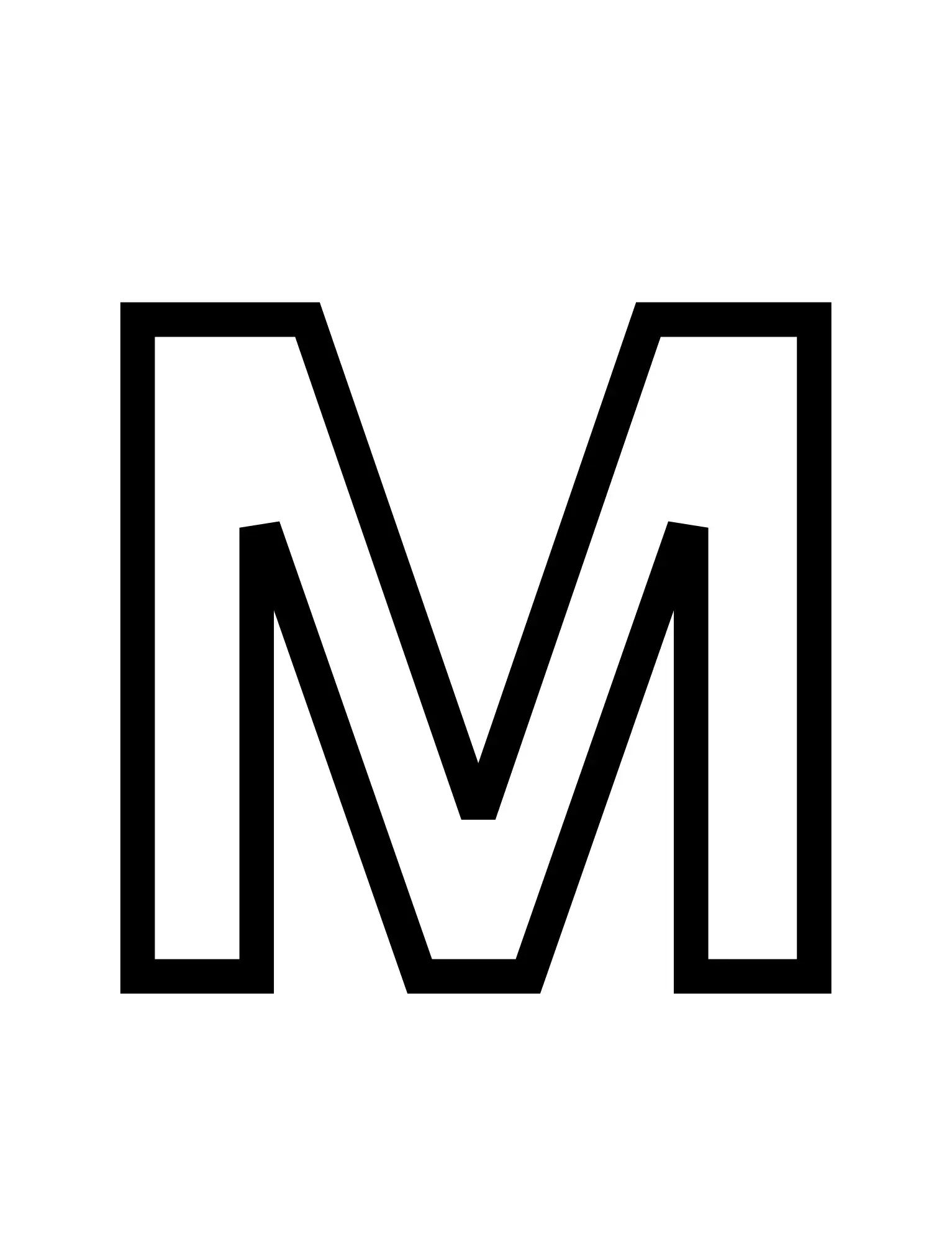 Free Alphabet Capital Letter M Picture To Color In