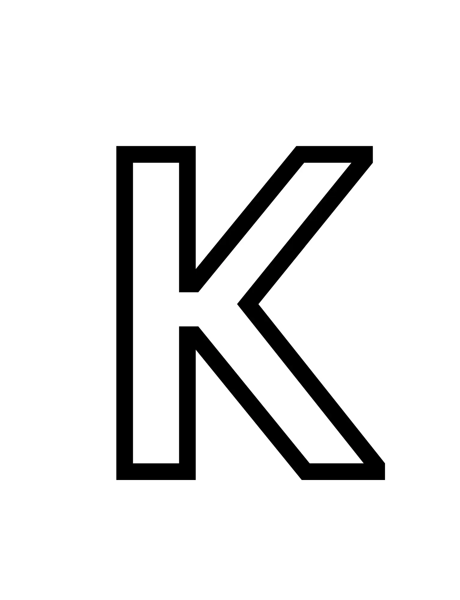 Free Alphabet Capital Letter K Picture To Color In