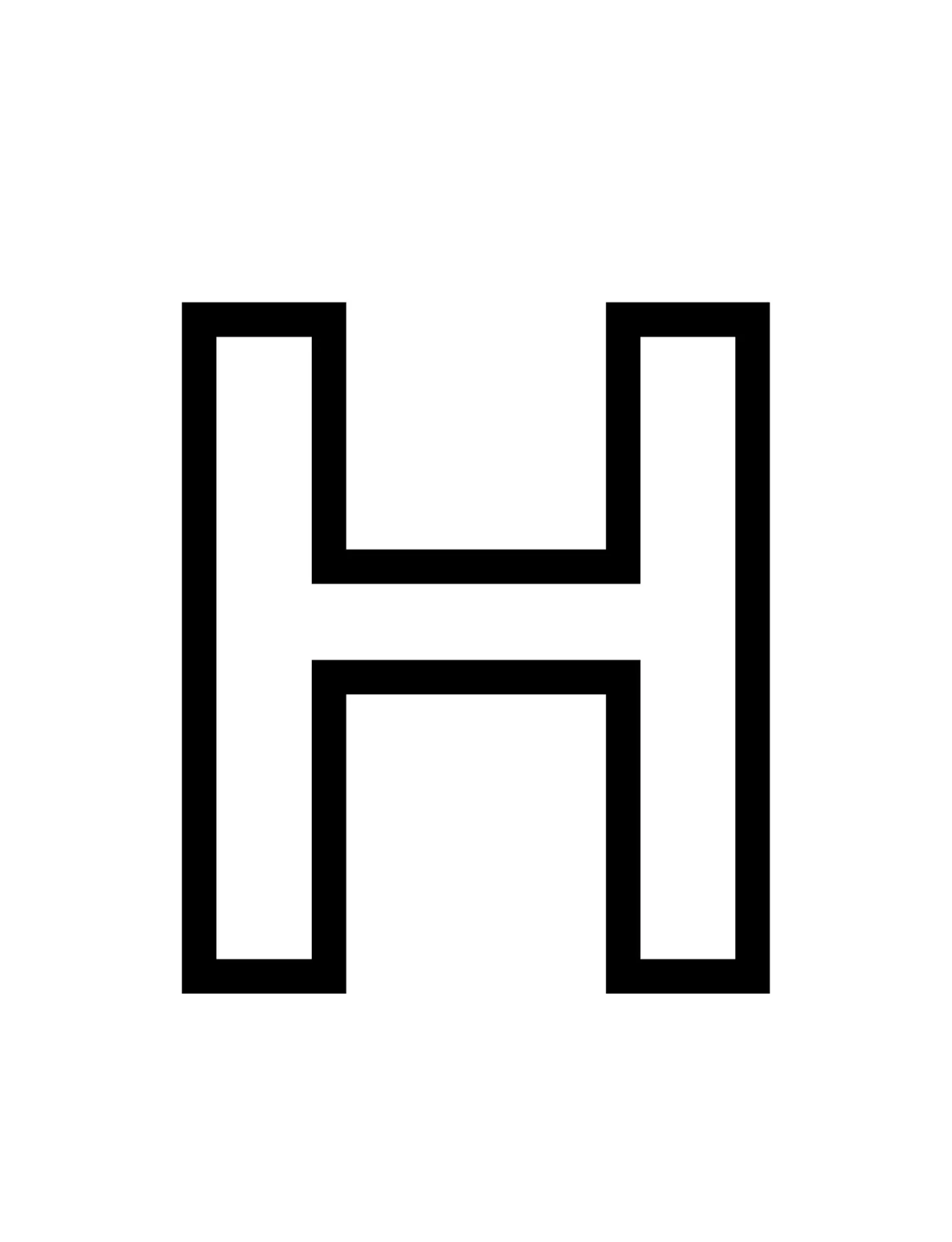 Free Alphabet Capital Letter H Picture To Color In
