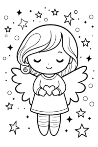 Free Angel Picture To Color In