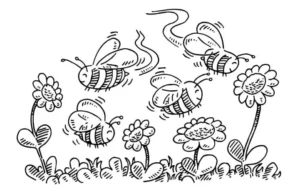 Free Bee Picture To Color In