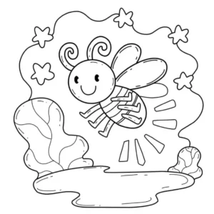 Free Bee Picture To Color In