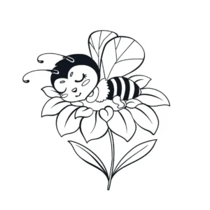 Free Bee Picture To Color In
