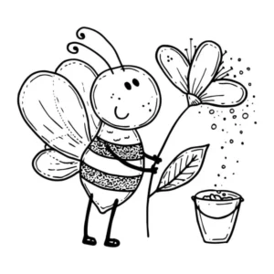 Free Bee Picture To Color In