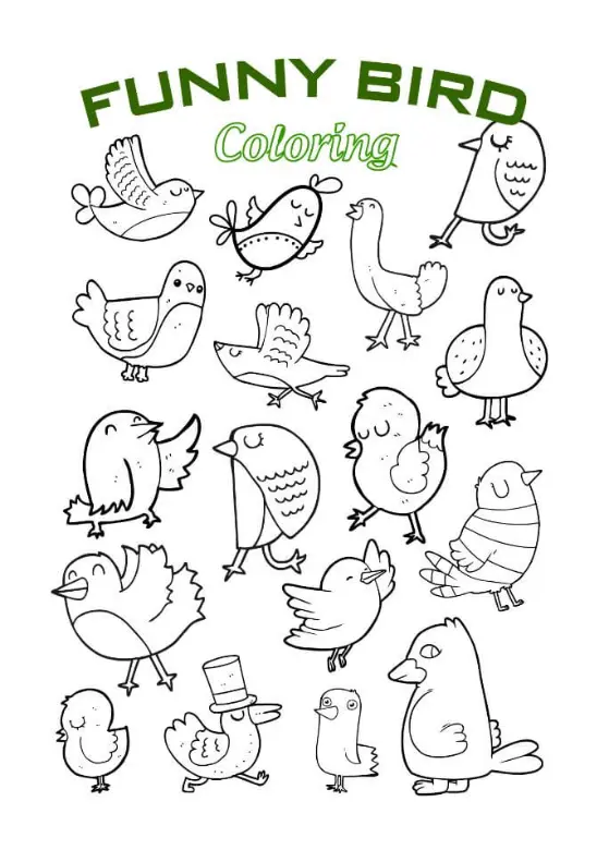 Free Bird Picture To Color In
