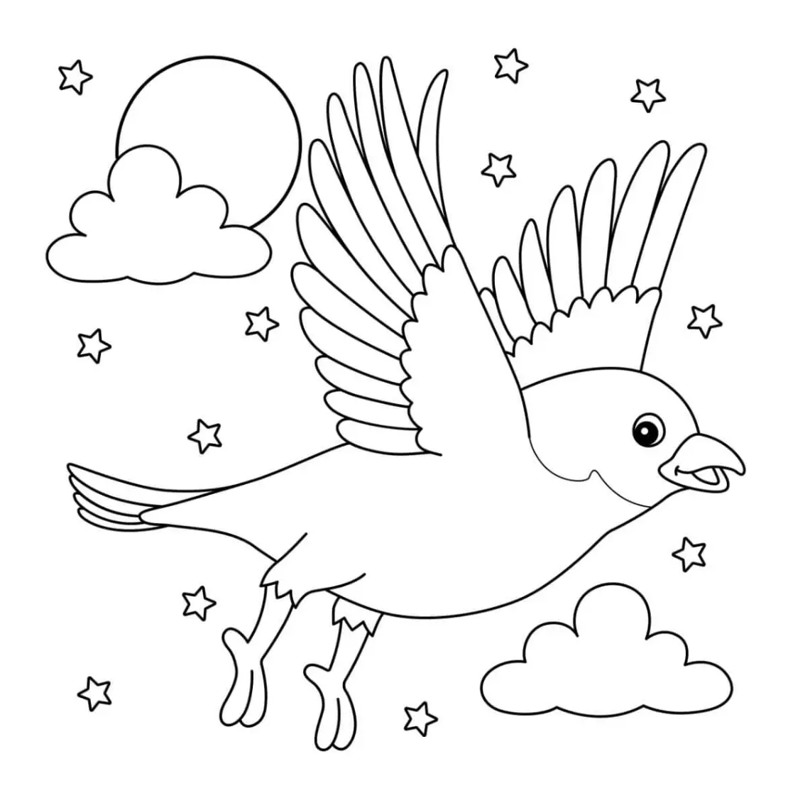 Free Bird Picture To Color In