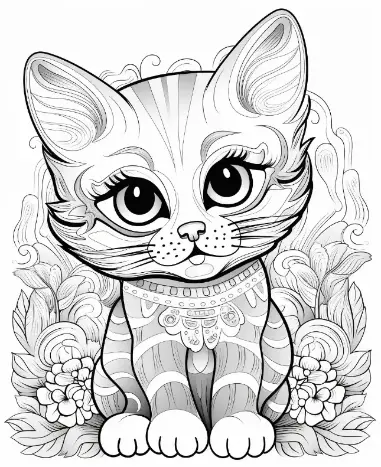 Free Cat Picture To Color In