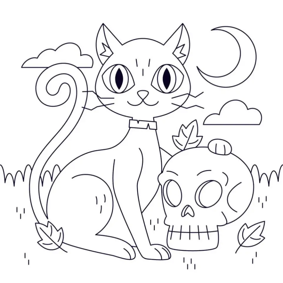 Free Cat Picture To Color In