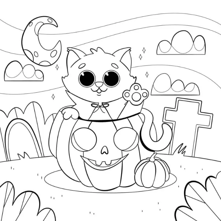 Free Cat Picture To Color In
