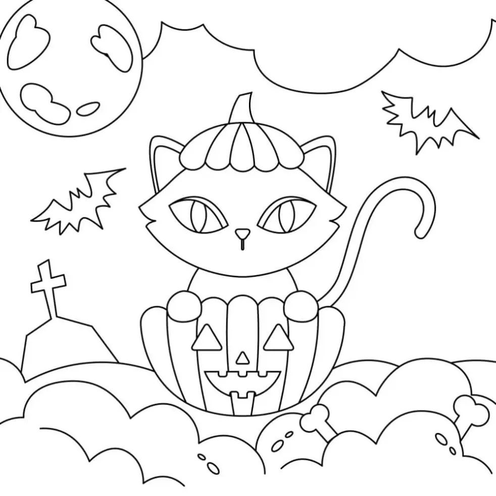 Free Cat Picture To Color In