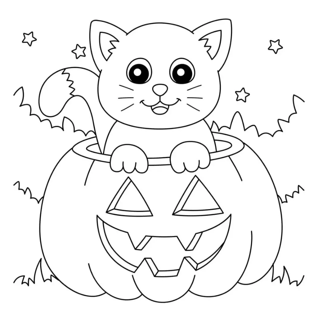 Free Cat Picture To Color In