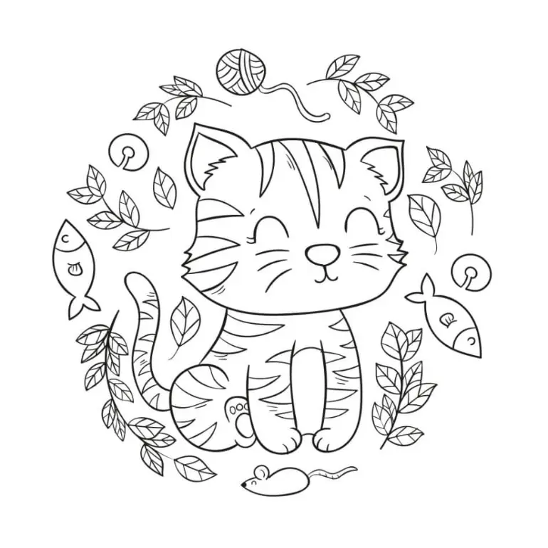 Free Cat Picture To Color In