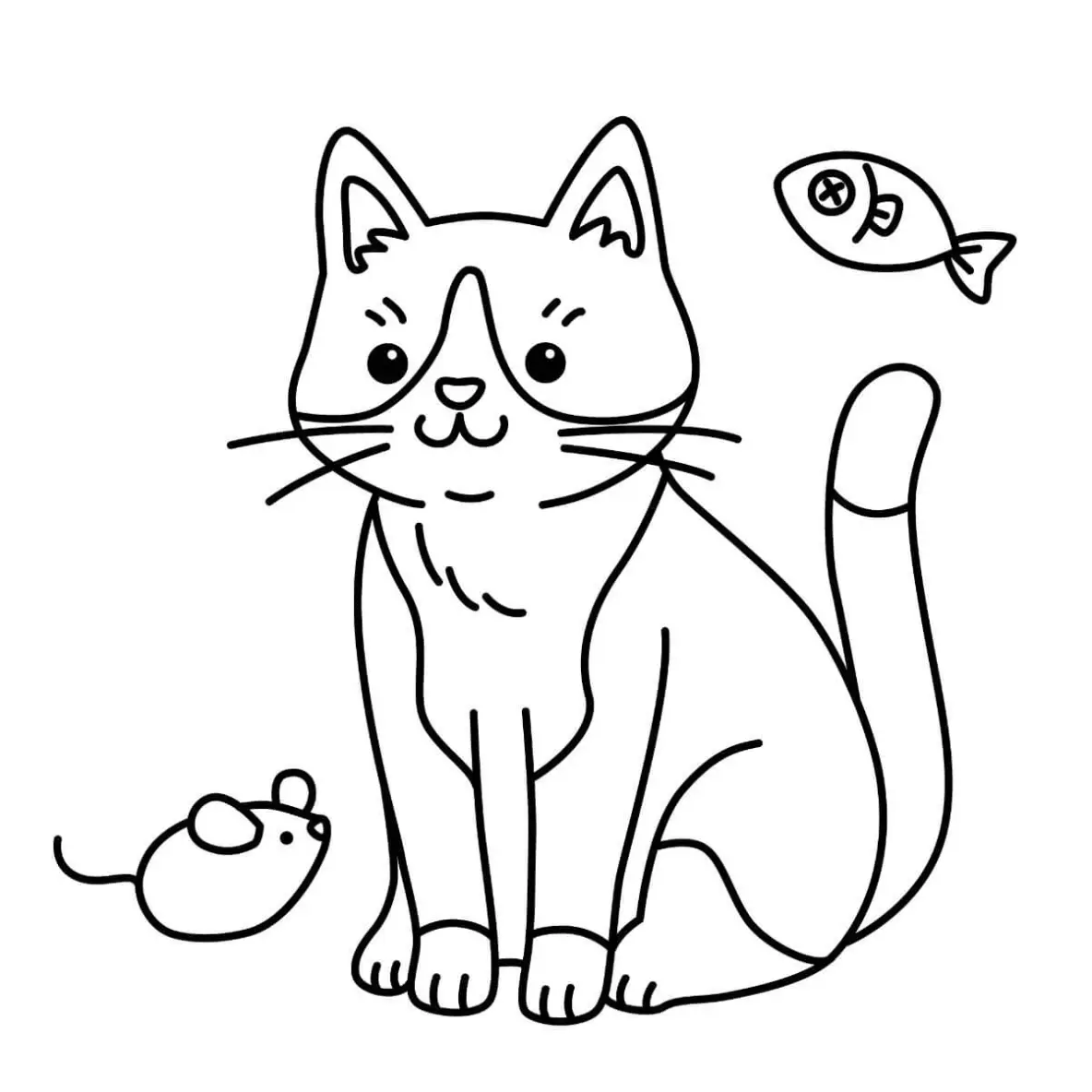 Free Cat Picture To Color In