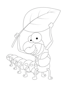 Free Caterpillar Picture To Color In