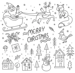Free Christmas Picture To Color In
