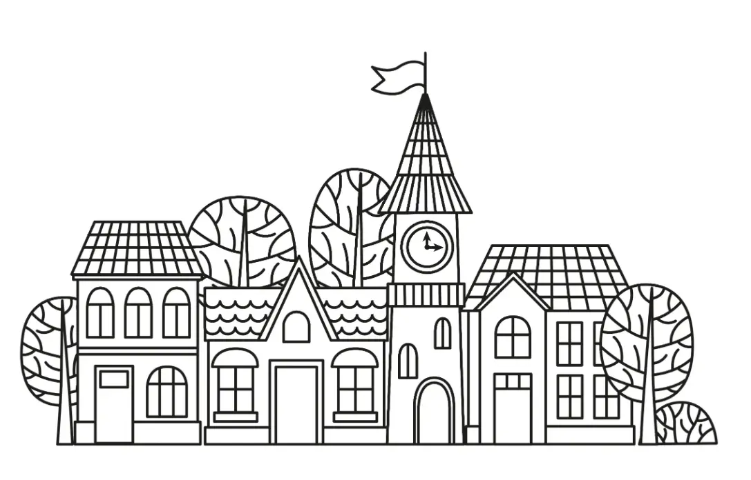 Free City Picture To Color In