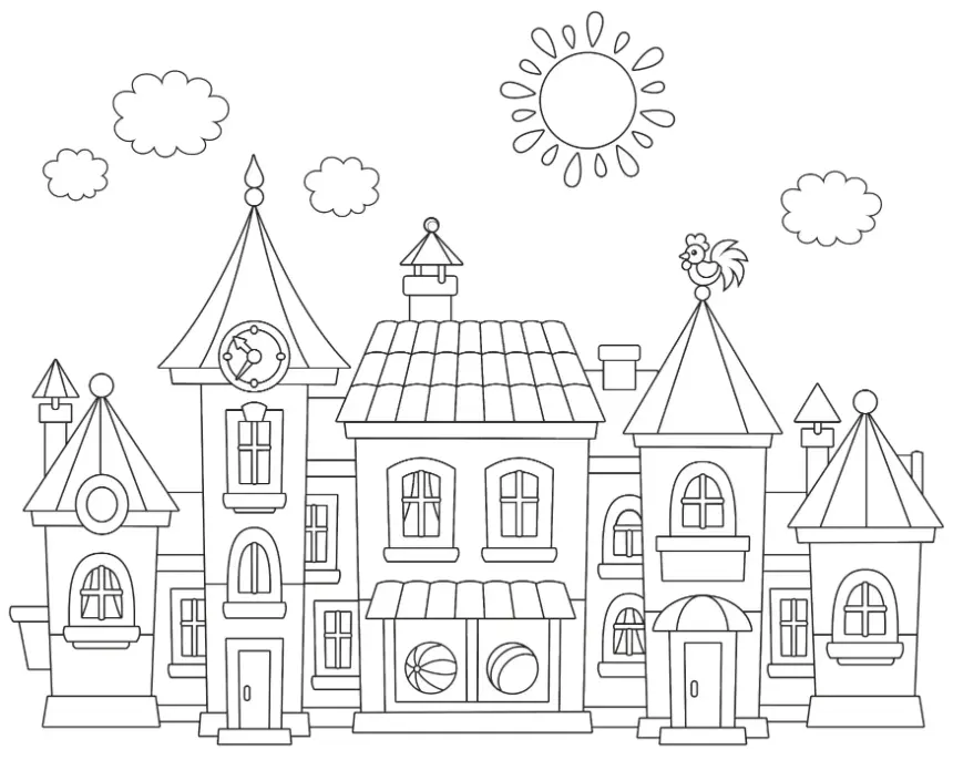 Free City Picture To Color In