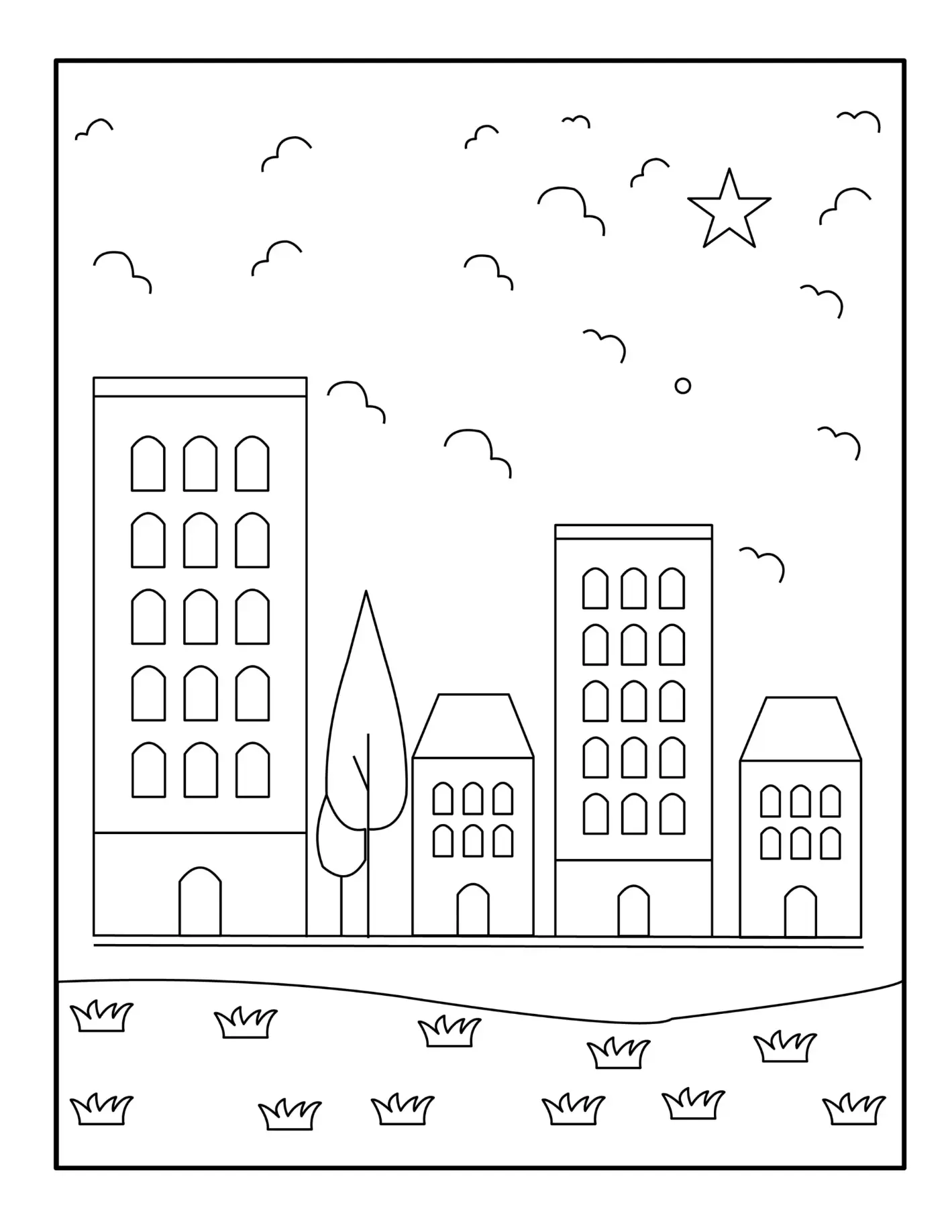Free City Picture To Color In