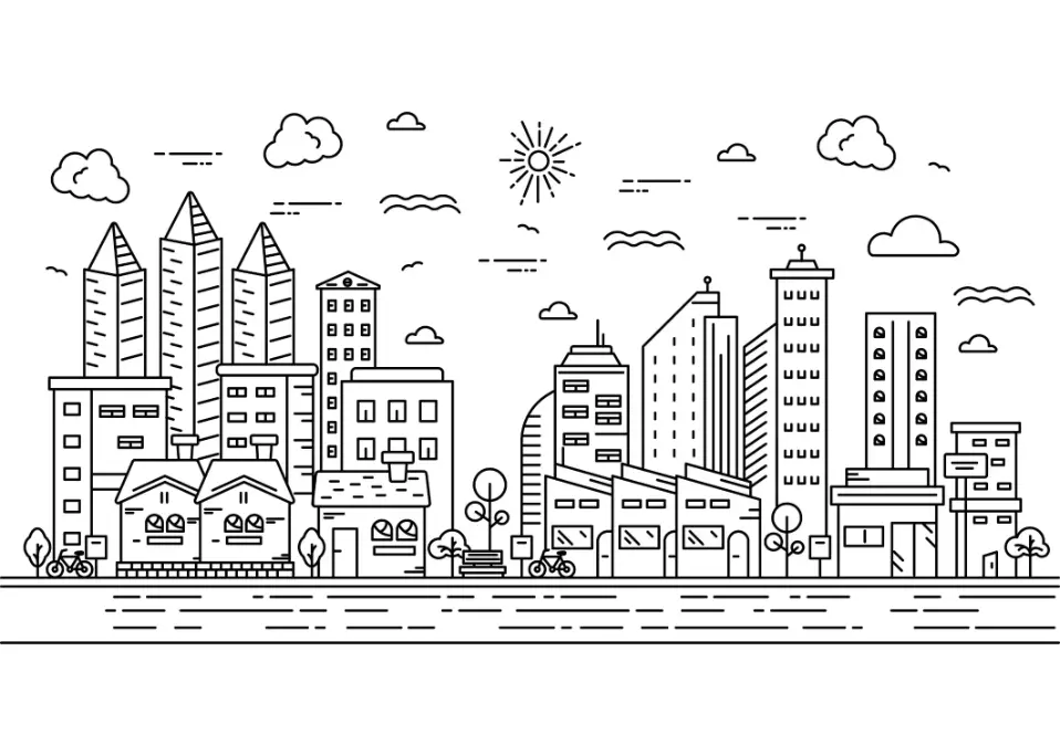 Free City Picture To Color In