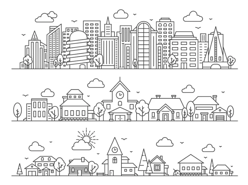 Free City Picture To Color In