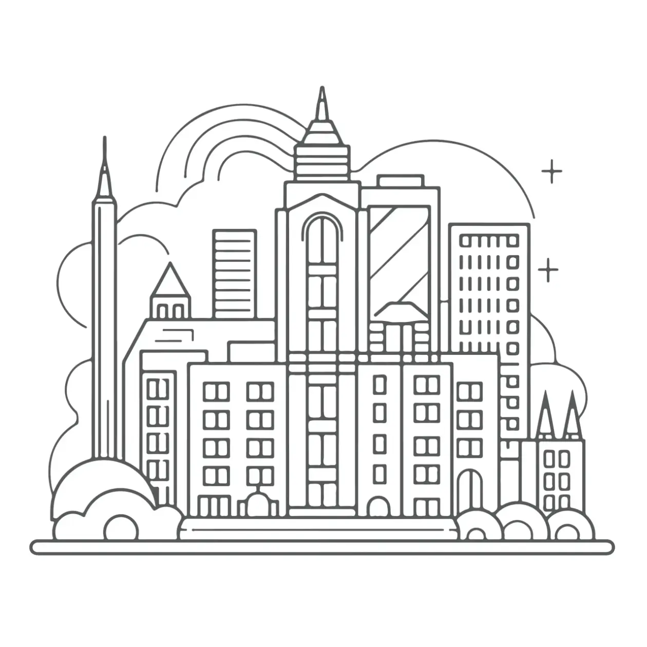 Free City Picture To Color In