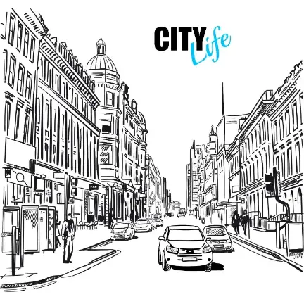 Free City Picture To Color In