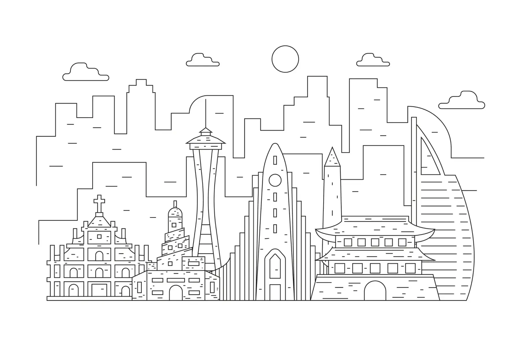Free City Picture To Color In