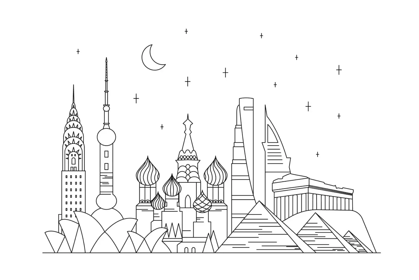 Free City Picture To Color In
