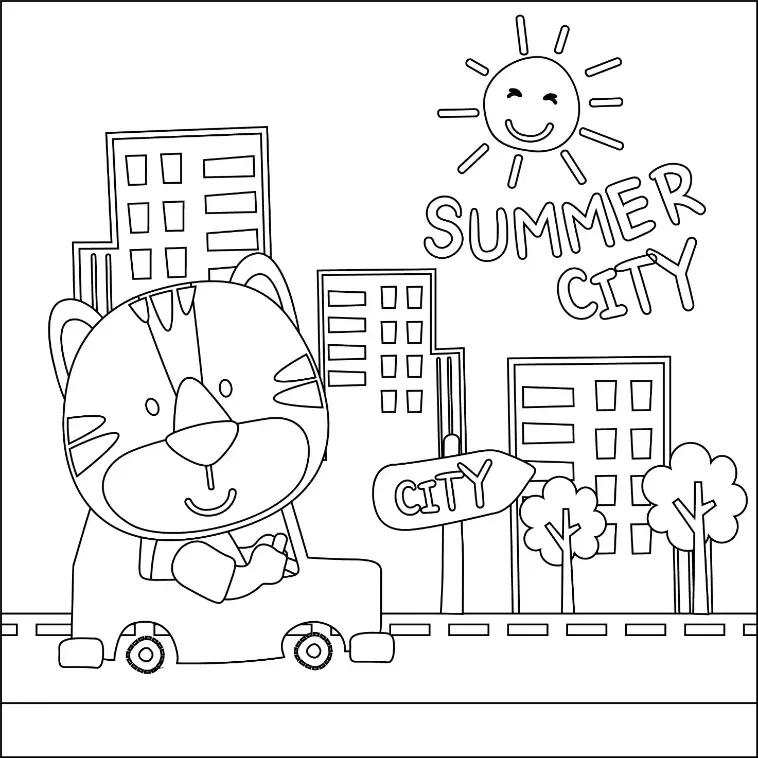 Free City Picture To Color In