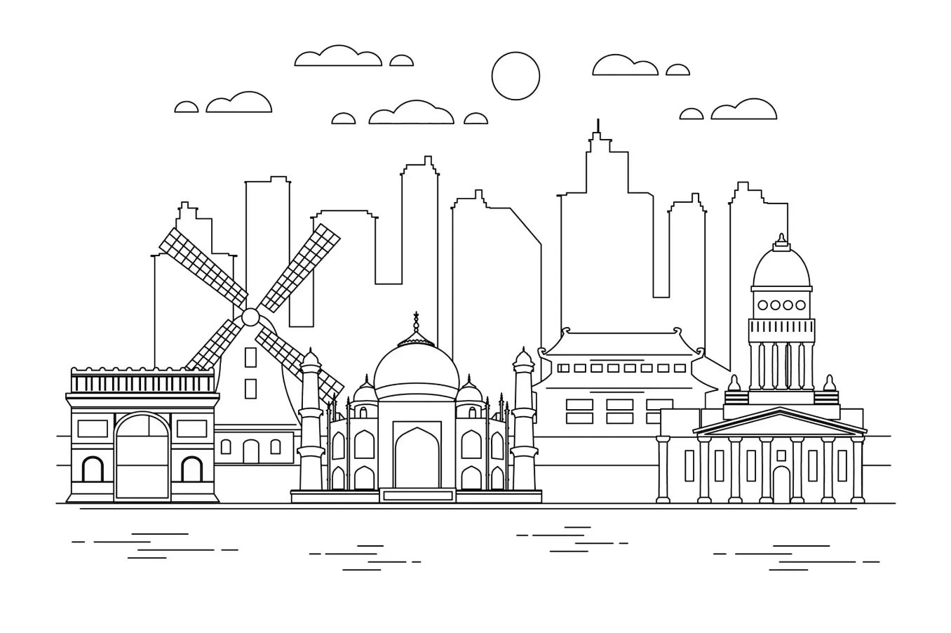 Free City Picture To Color In