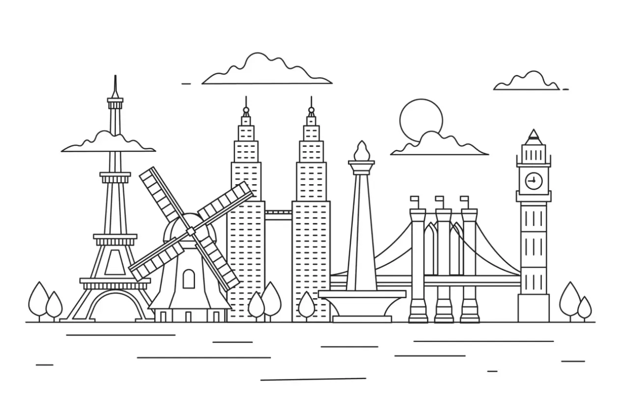Free City Picture To Color In