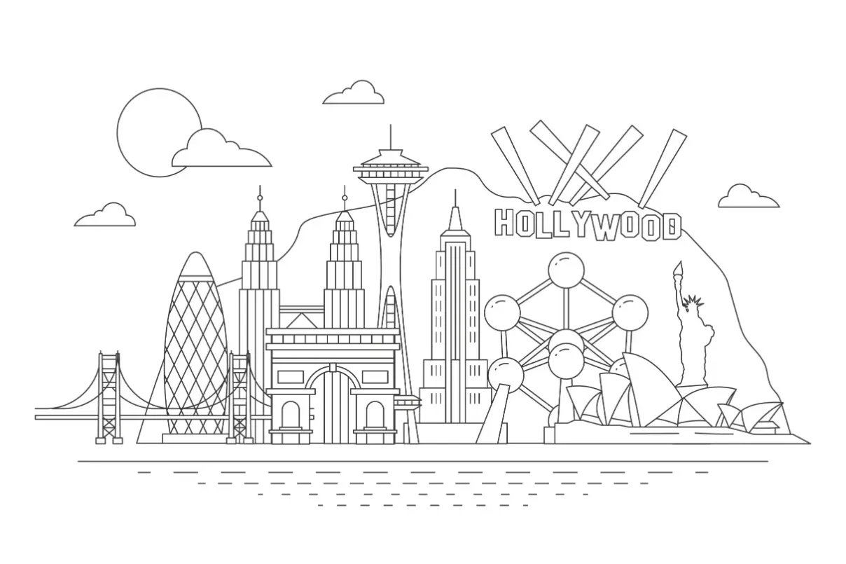 Free City Picture To Color In