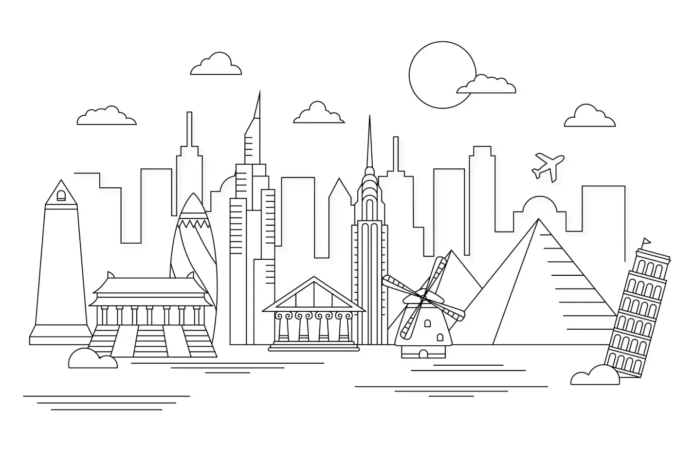 Free City Picture To Color In