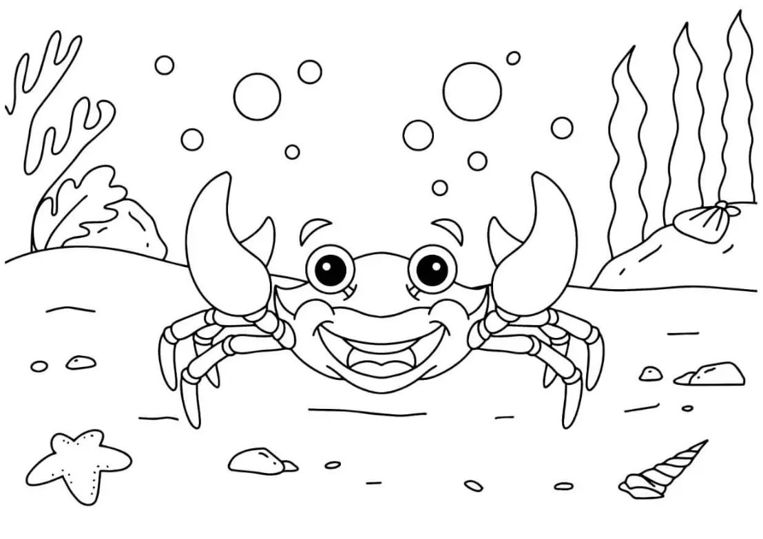 Free Crab Picture To Color In