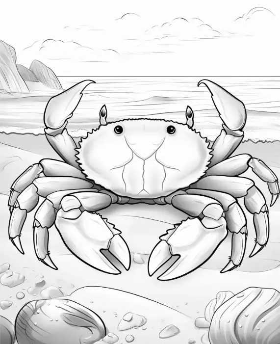 Free Crab Picture To Color In