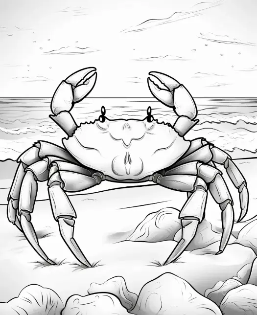 Free Crab Picture To Color In