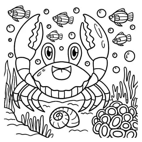 Free Crab Picture To Color In