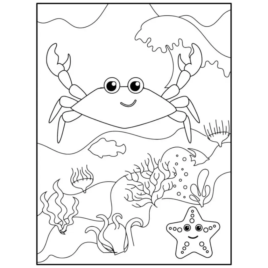 Free Crab Picture To Color In