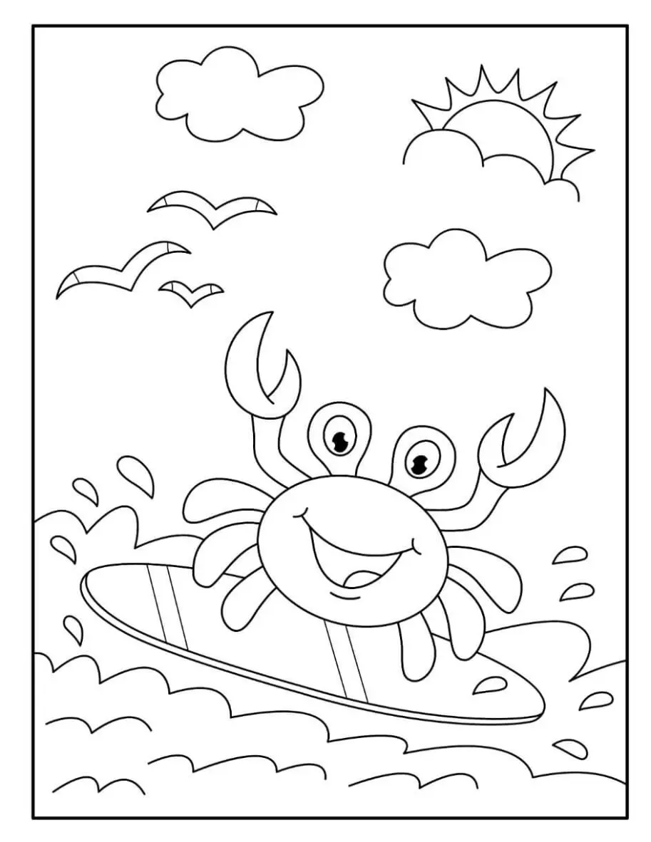 Free Crab Picture To Color In