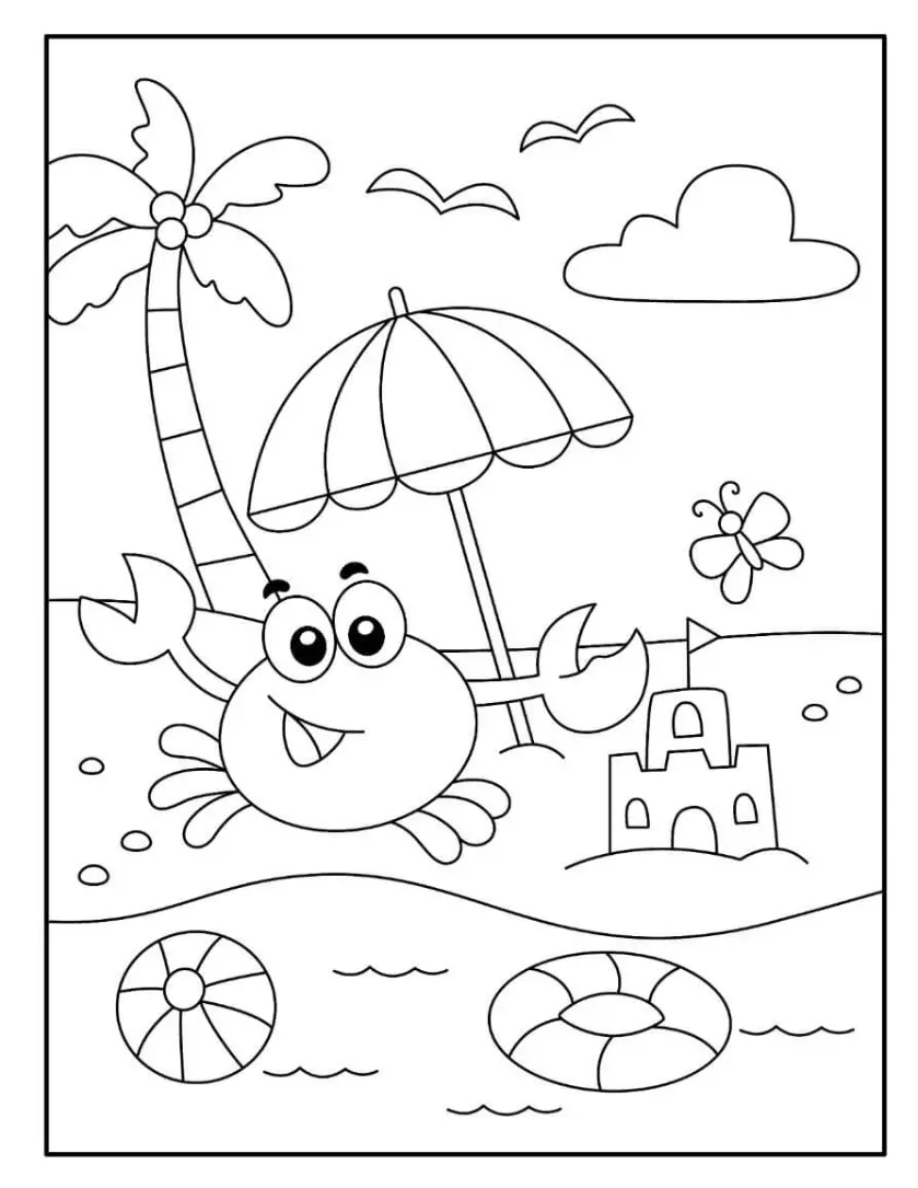 Free Crab Picture To Color In