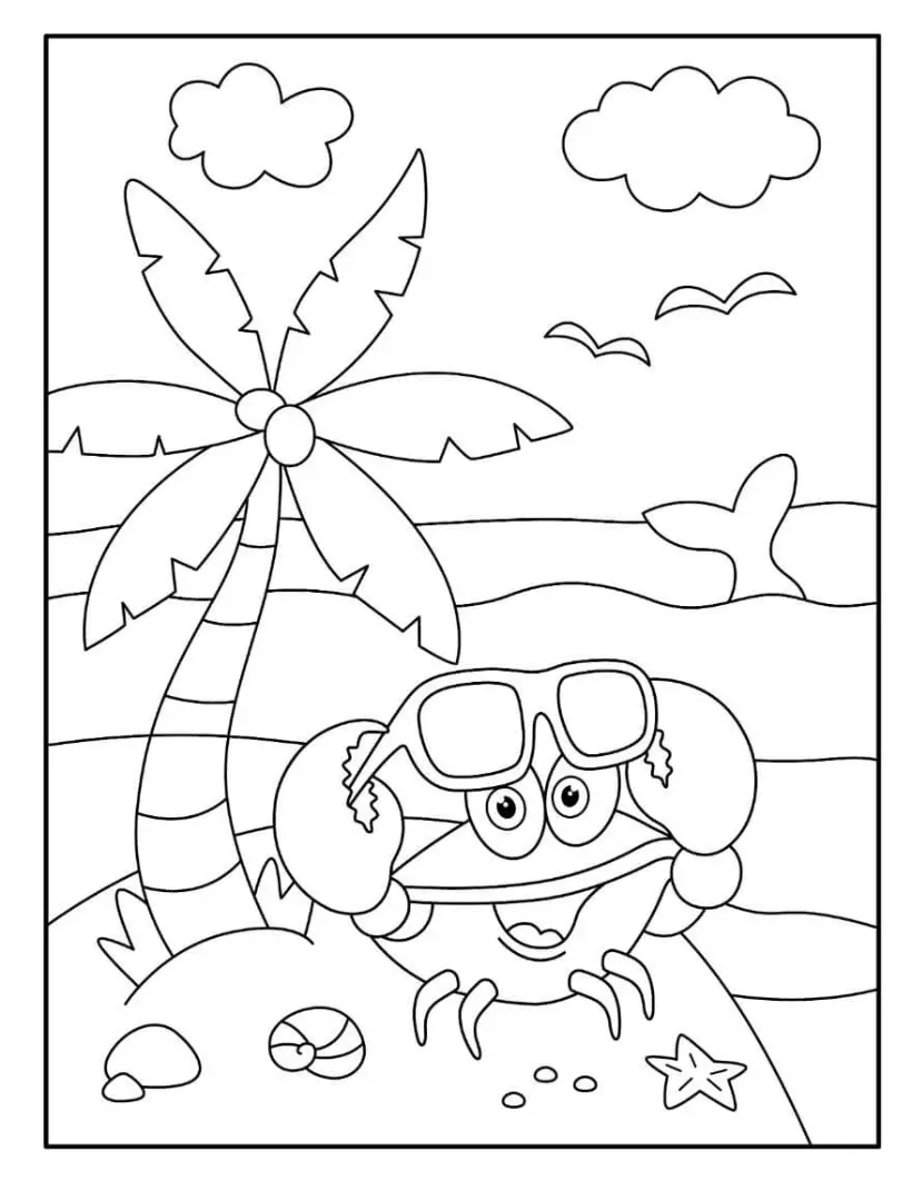 Free Crab Picture To Color In