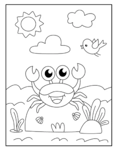 Free Crab Picture To Color In