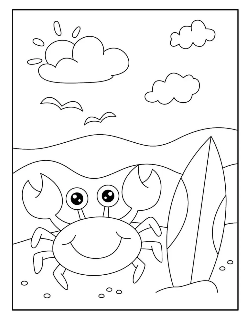 Free Crab Picture To Color In