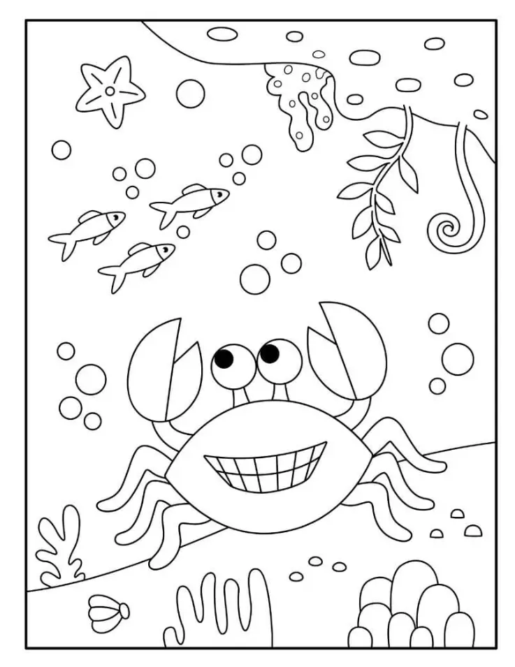 Free Crab Picture To Color In